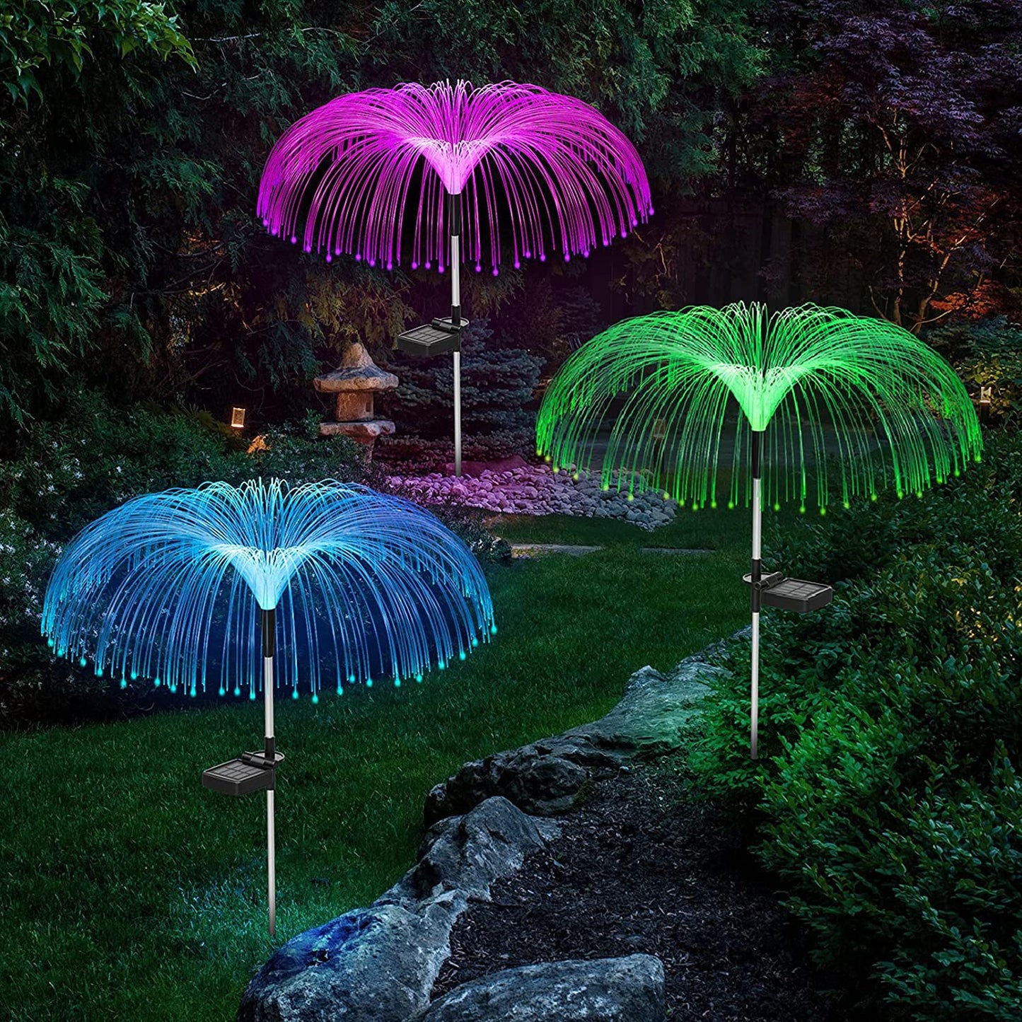 Solar Lantern Simulation Jellyfish Fireworks Lamp LED Outdoor Garden Decoration Lawn Lamp Garden Landscape Lamp