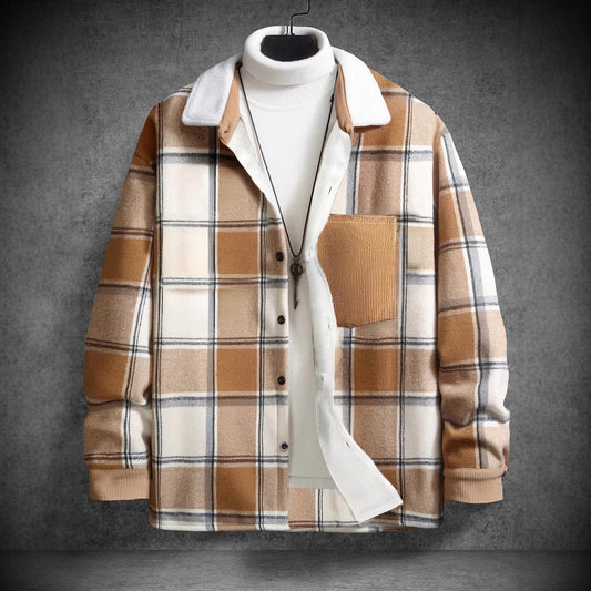 Retro Outerwear Brushed Shirt Coat