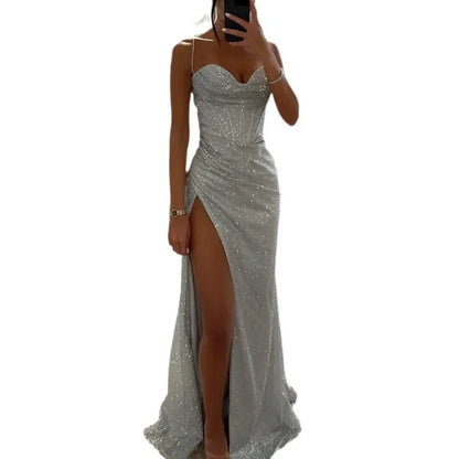 Cross-border Women Fashion Sexy Amazon European And American Temu Hot Dress Long Dress Banquet Evening Dress Dress
