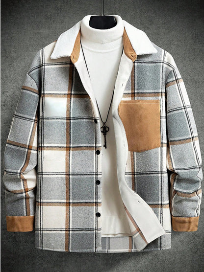 Retro Outerwear Brushed Shirt Coat