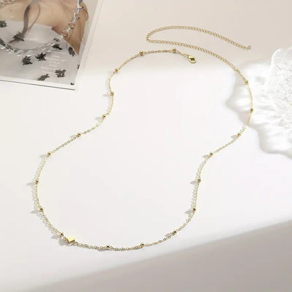 Jewelry Fashion Round Bead Chain Double-layer Ladies Waist Chain Personalized Simple Metal Chain Body Chain