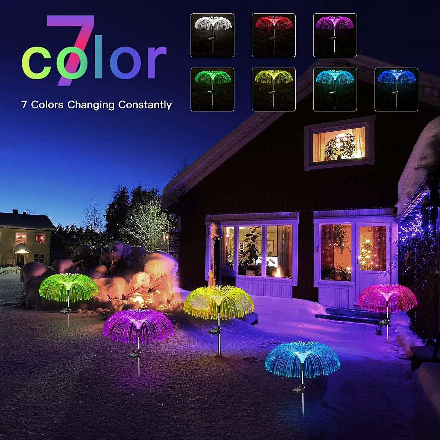 Solar Lantern Simulation Jellyfish Fireworks Lamp LED Outdoor Garden Decoration Lawn Lamp Garden Landscape Lamp
