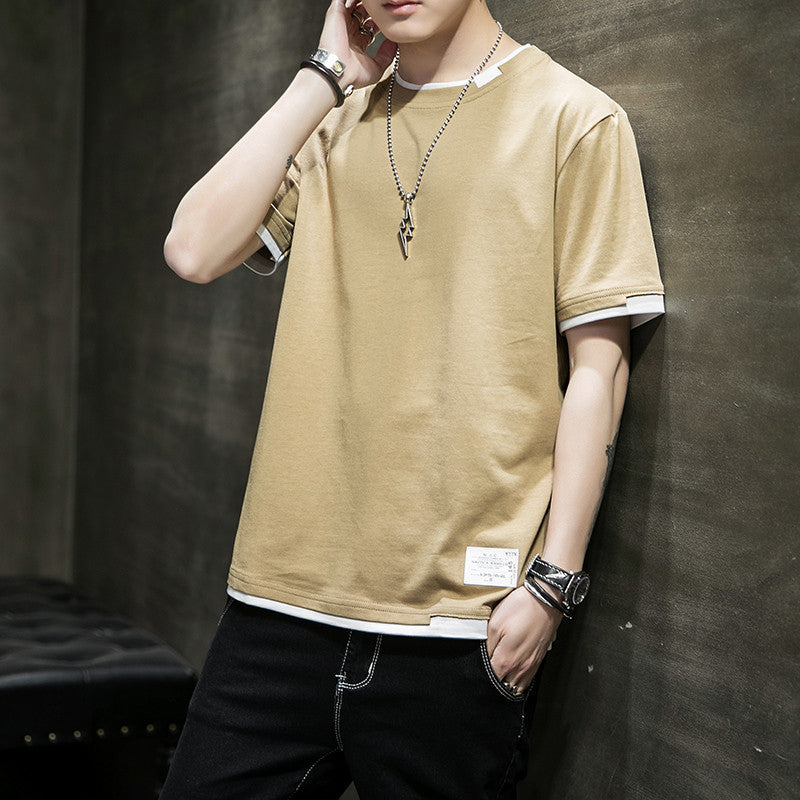 New Summer Pure Cotton T-shirt Short-sleeved T-shirt Men&#039;s Top Clothes