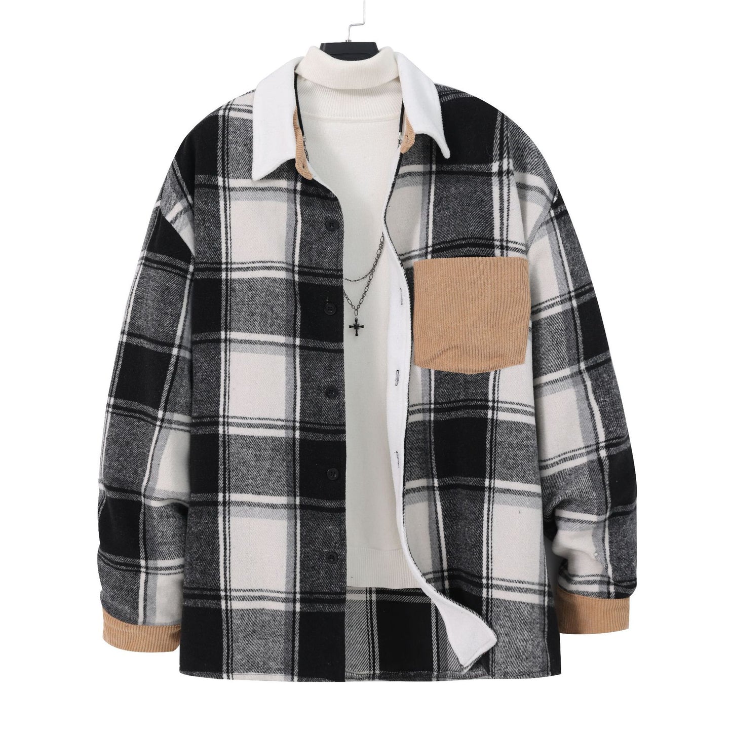 Retro Outerwear Brushed Shirt Coat