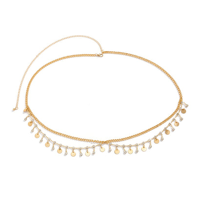 Jewelry Bikini Rhinestone Chain Waist Multi-layer Body Chain Butterfly Metal Tassel Waist Chain Women
