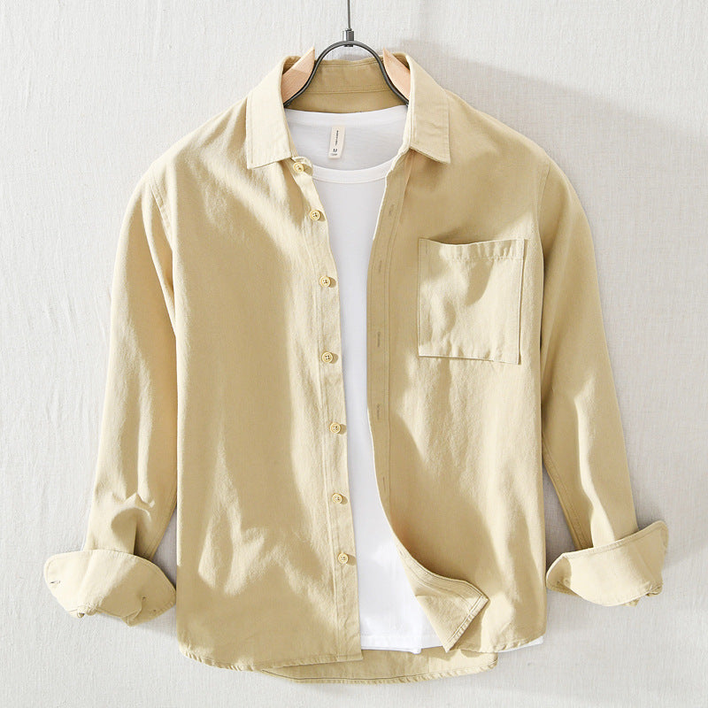 New Single Pocket Long Sleeve Casual Shirt
