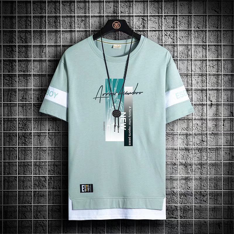 Short-sleeved T-shirt Men&#039;s Tide Brand Summer Thin Section New Half-sleeved Men&#039;s Ice Silk T-shirt Loose Youth Clothes T
