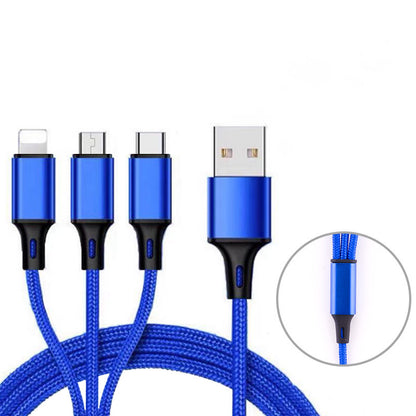 Data Cable Three-in-one Fast Charging Cable, Car Universal Universal Mobile Phone Multi-head Charging Cable