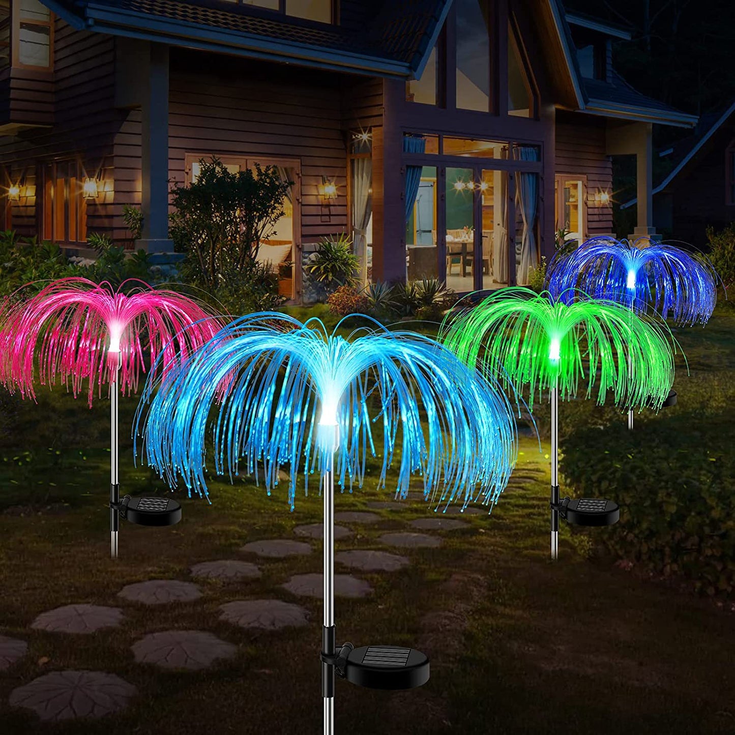 Solar Lantern Simulation Jellyfish Fireworks Lamp LED Outdoor Garden Decoration Lawn Lamp Garden Landscape Lamp