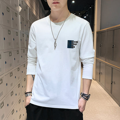 Men&amp;amp;#039;s T-shirt Long-sleeved Thin Section Autumn Jacket Outerwear Men&amp;amp;#039;s Spring And Autumn Style Trendy Brand Bottoming Shirt Dark Gray