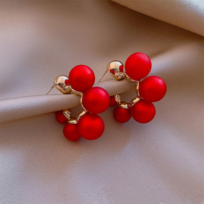 Red Bell Ear Ring Red Earrings Female Temperament Popular