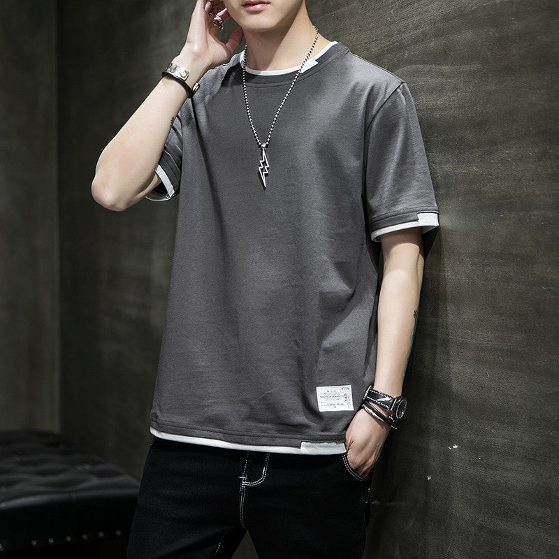 New Summer Pure Cotton T-shirt Short-sleeved T-shirt Men&#039;s Top Clothes