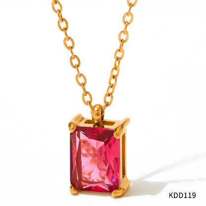 Stainless Steel Zircon Necklace