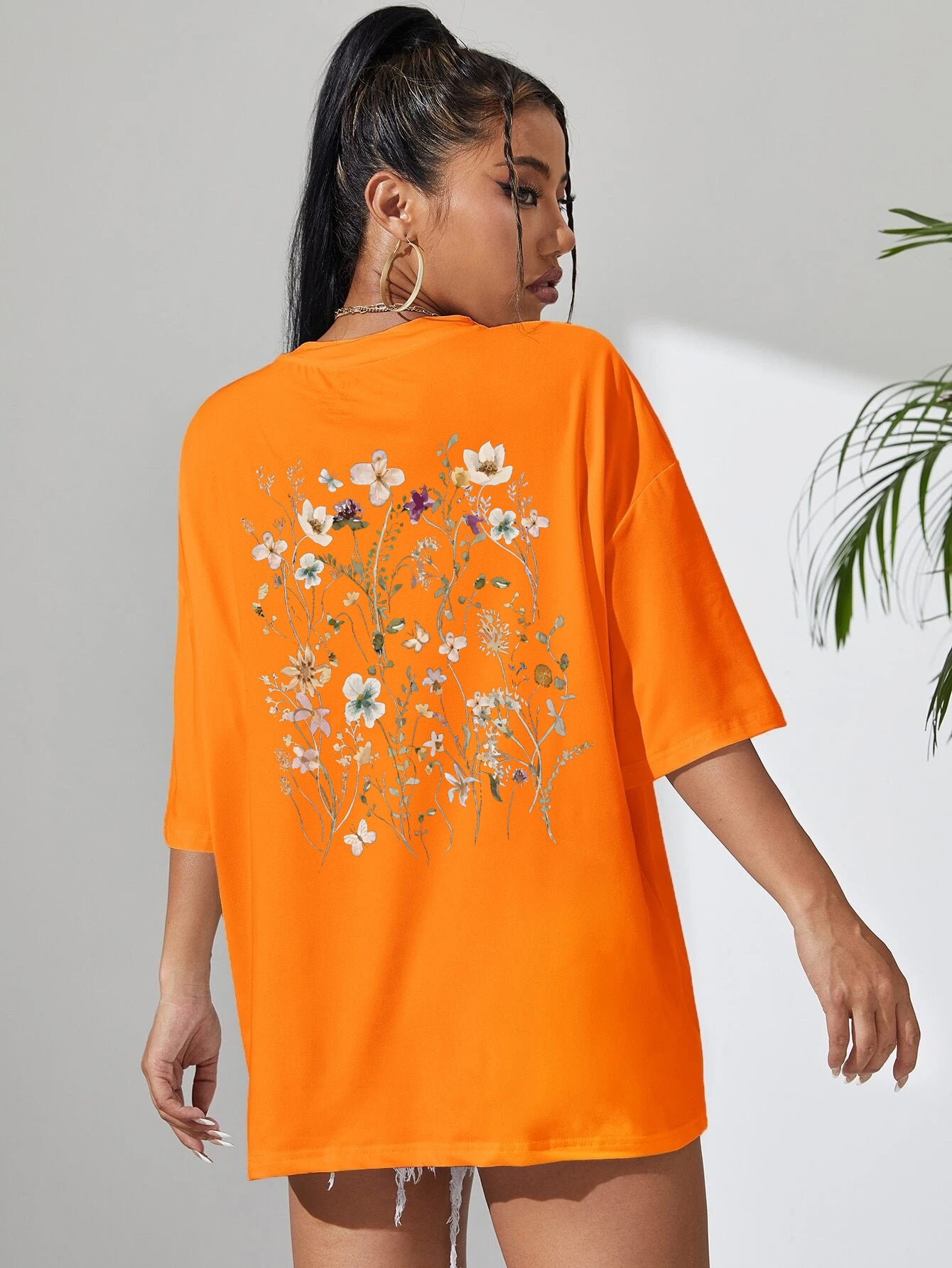 Beautiful Flower Clusters Print Cotton T-shirts