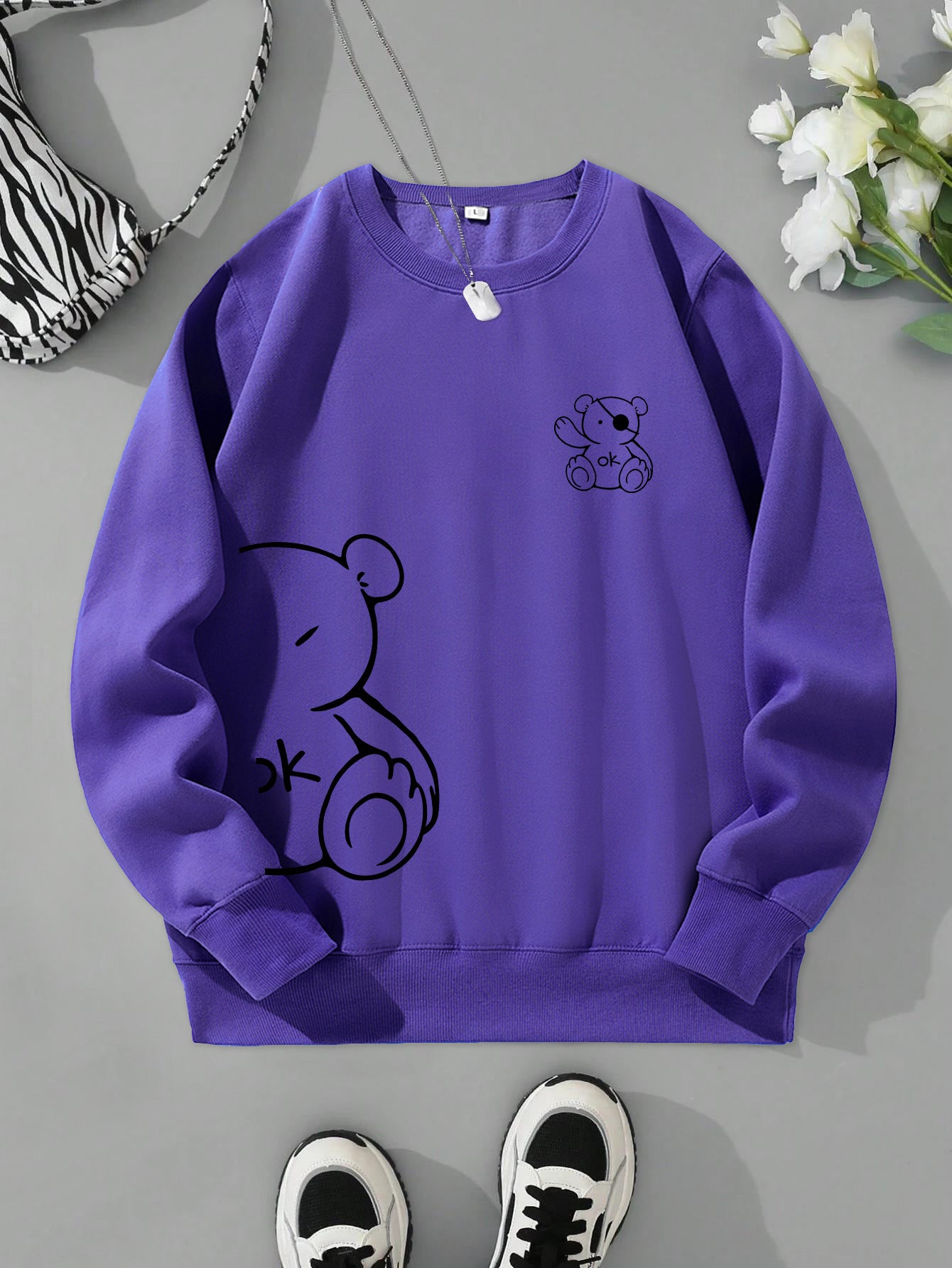 Teddy Bear Printing Sweatshirts
