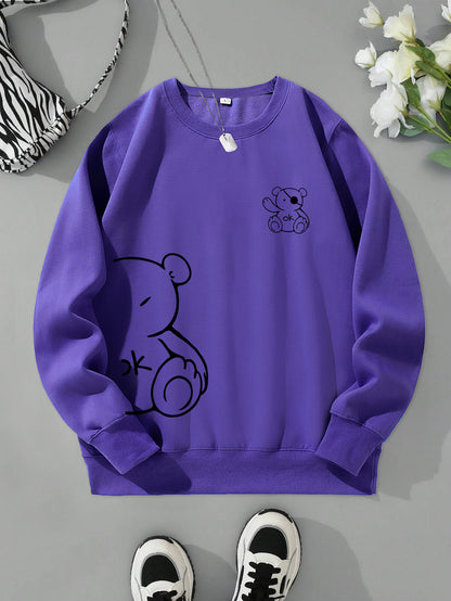 Teddy Bear Printing Sweatshirts