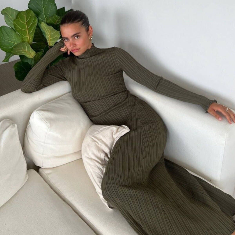 Turtleneck Waist-controlled Slim Fit Slimming Dress