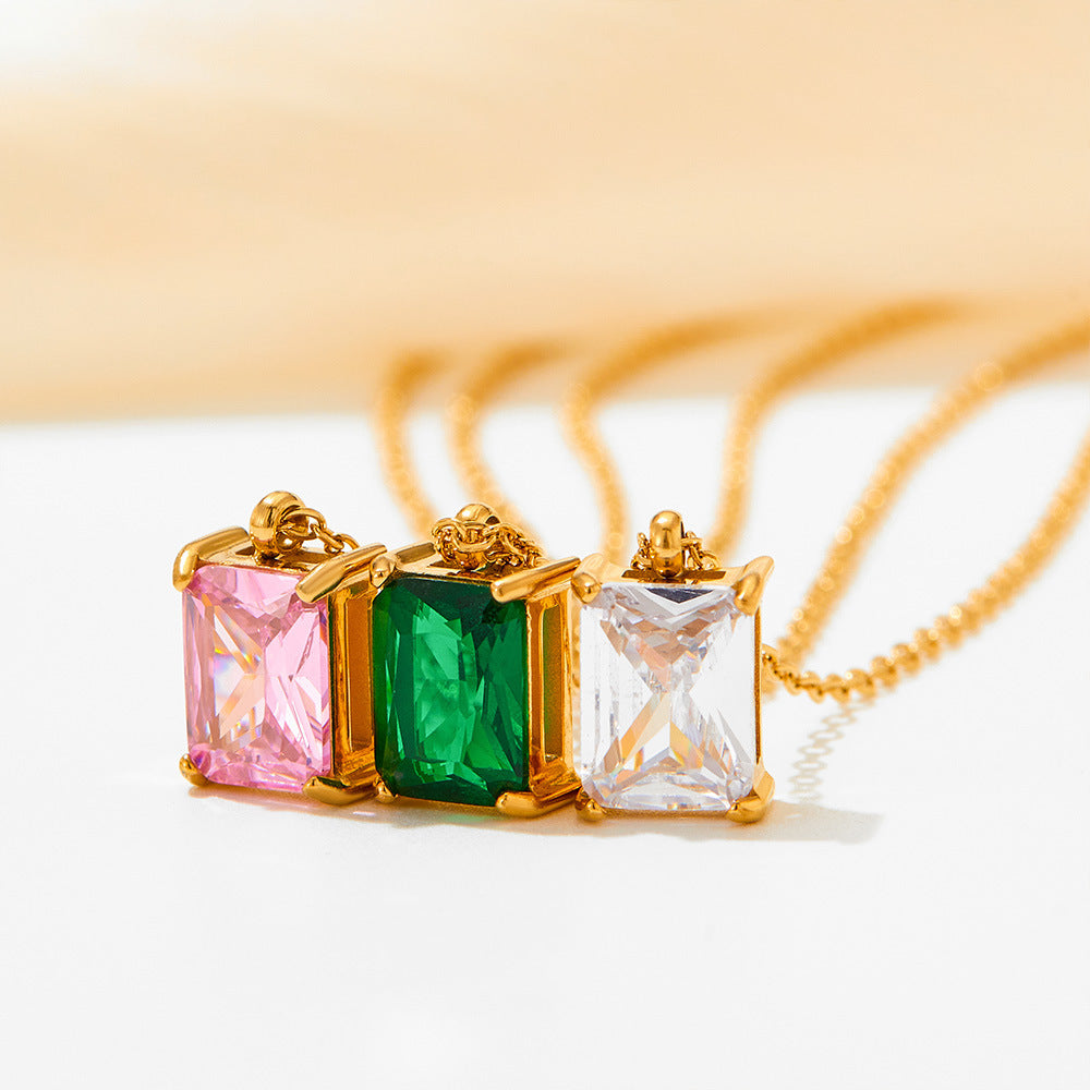 Stainless Steel Zircon Necklace