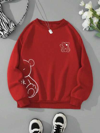 Teddy Bear Printing Sweatshirts