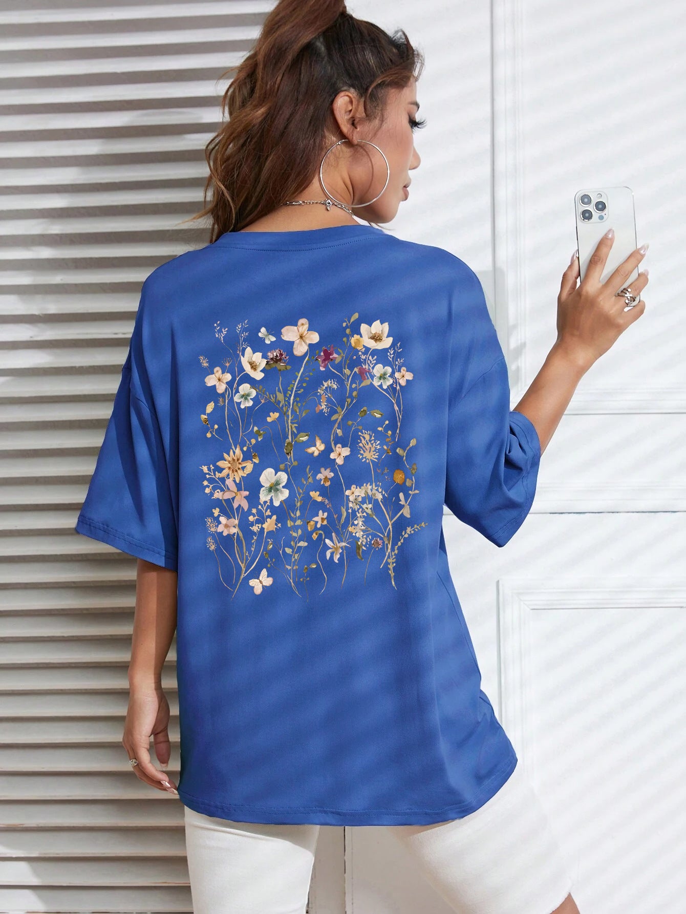 Beautiful Flower Clusters Print Cotton T-shirts
