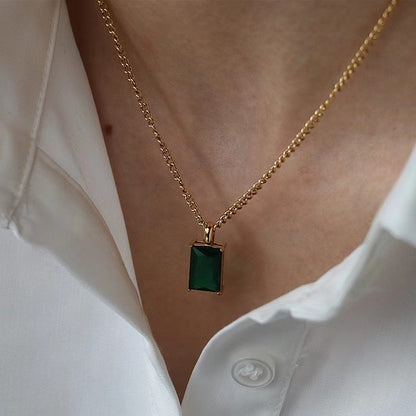 Stainless Steel Zircon Necklace