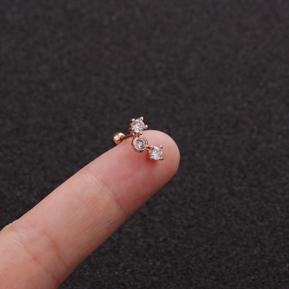 Creative Leaves Ear Studs Twist Ball Stainless Steel Ear Bone Nail