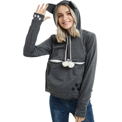 Pullover Sweatshirts With Pet Pocket