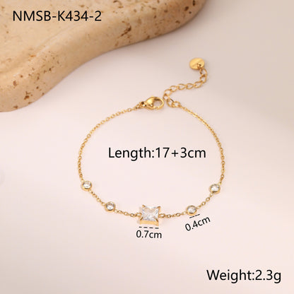 Zircon Minimalist Titanium Steel Bracelet
