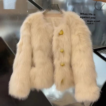 Faux Fox Fur High-end Coat For Women