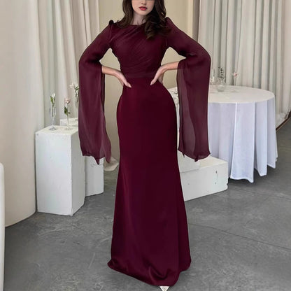 Fashion Temperament Crew Neck Slim Fit Dress