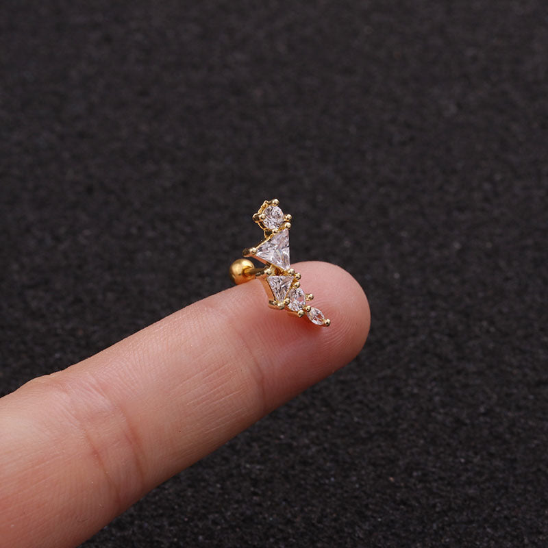 Creative Leaves Ear Studs Twist Ball Stainless Steel Ear Bone Nail