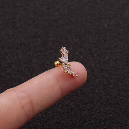 Creative Leaves Ear Studs Twist Ball Stainless Steel Ear Bone Nail
