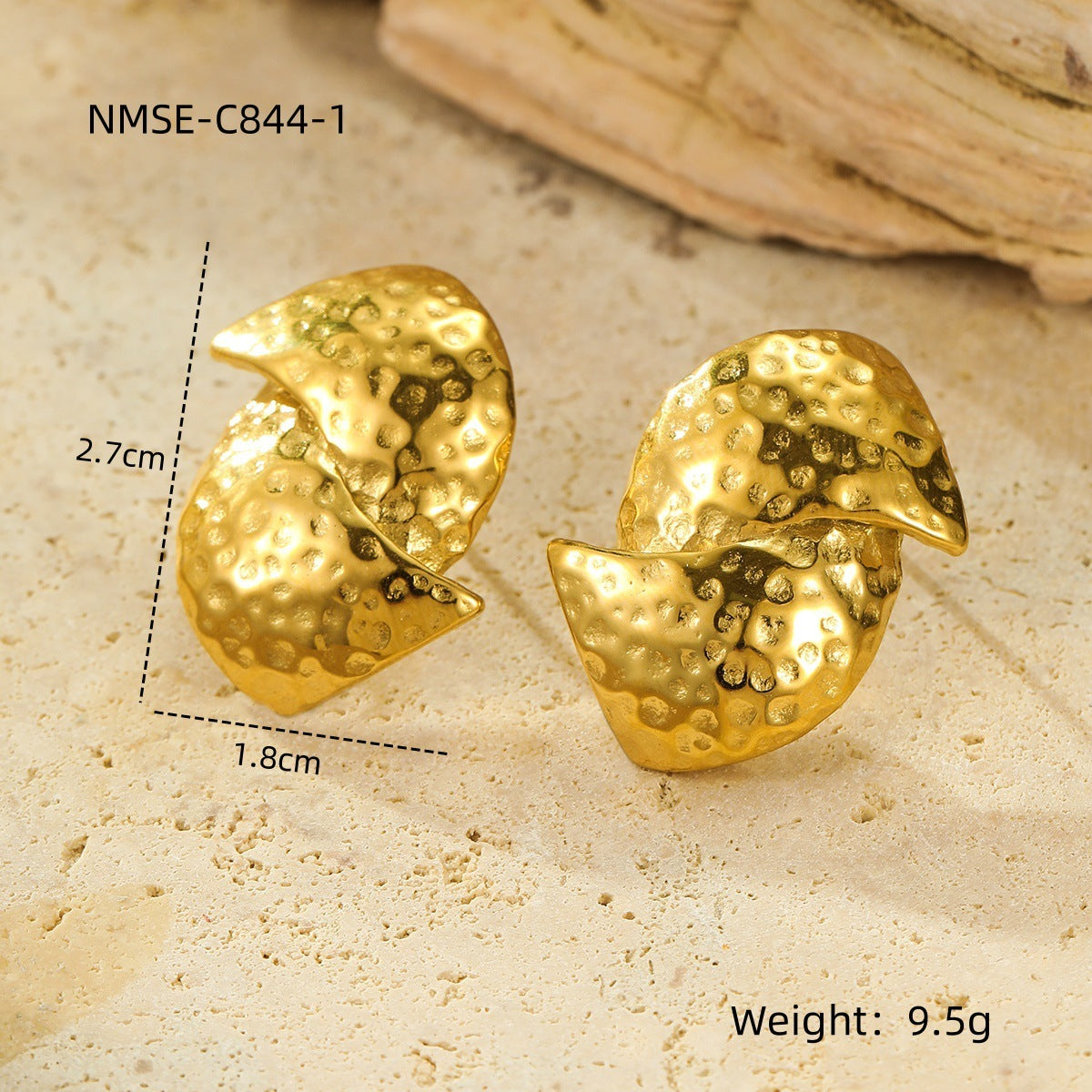 Exaggerated Titanium Steel Earrings 18K Gold Plating Non-fading