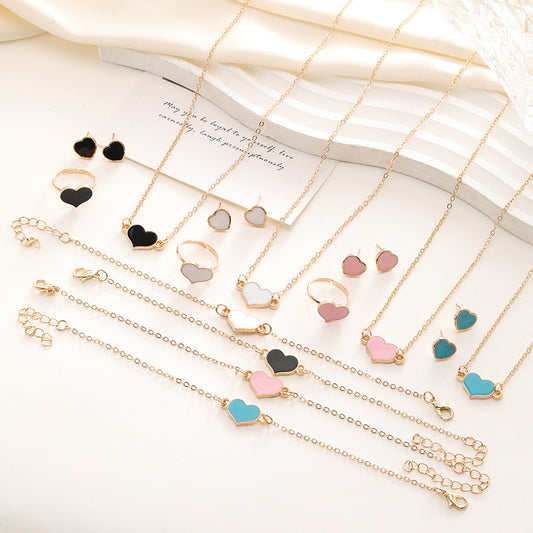 Suit Heart Necklace Set