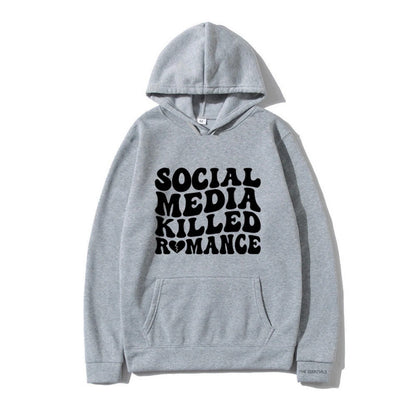 Spring Letter Pattern Printed Hoodie Long Sleeve Casual Coat Top