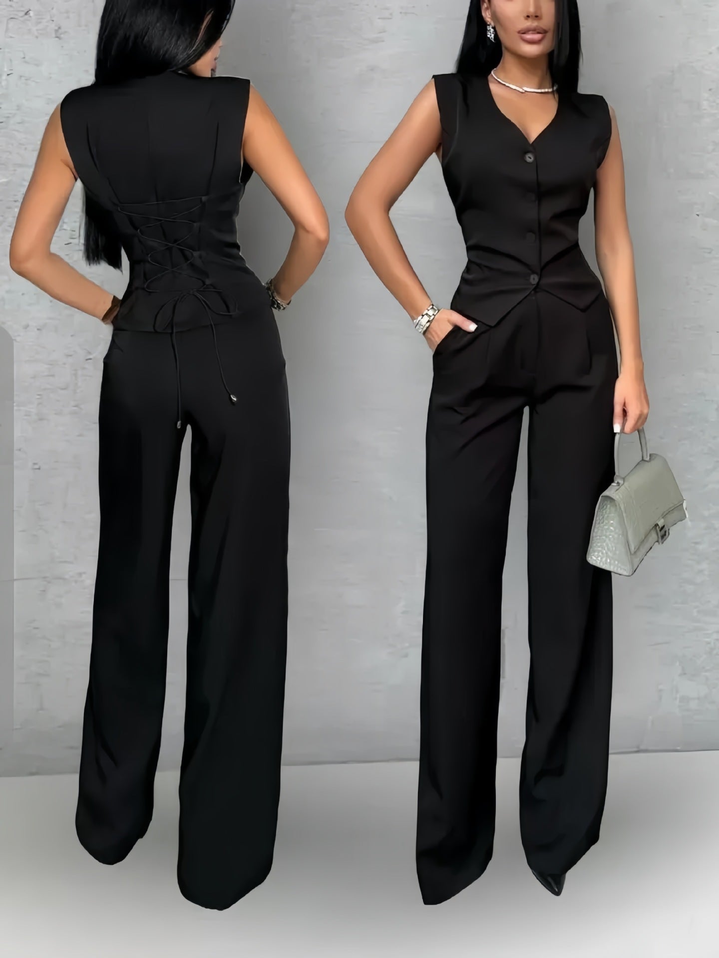 Women's Outer Vest Pants Two-piece Set
