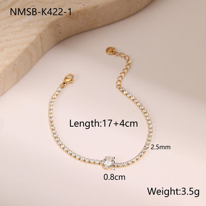Titanium Steel Bracelet Inlaid Zircon