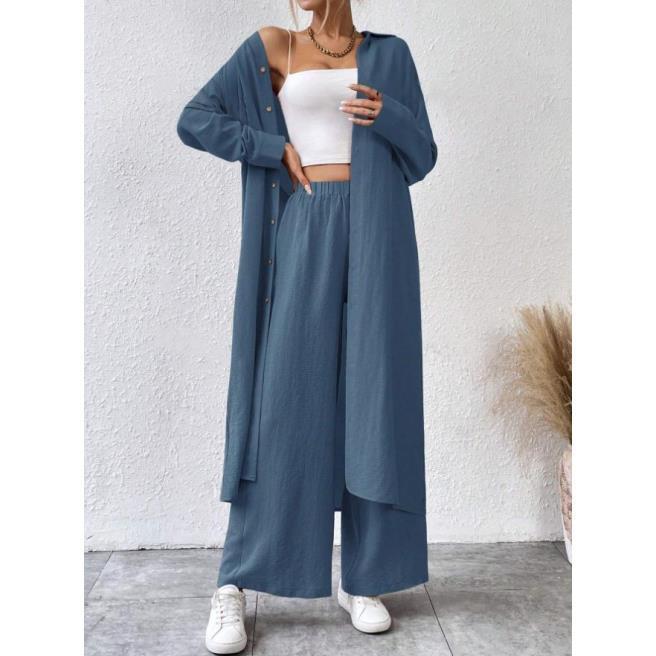 Wide Leg Pants Two-piece Set