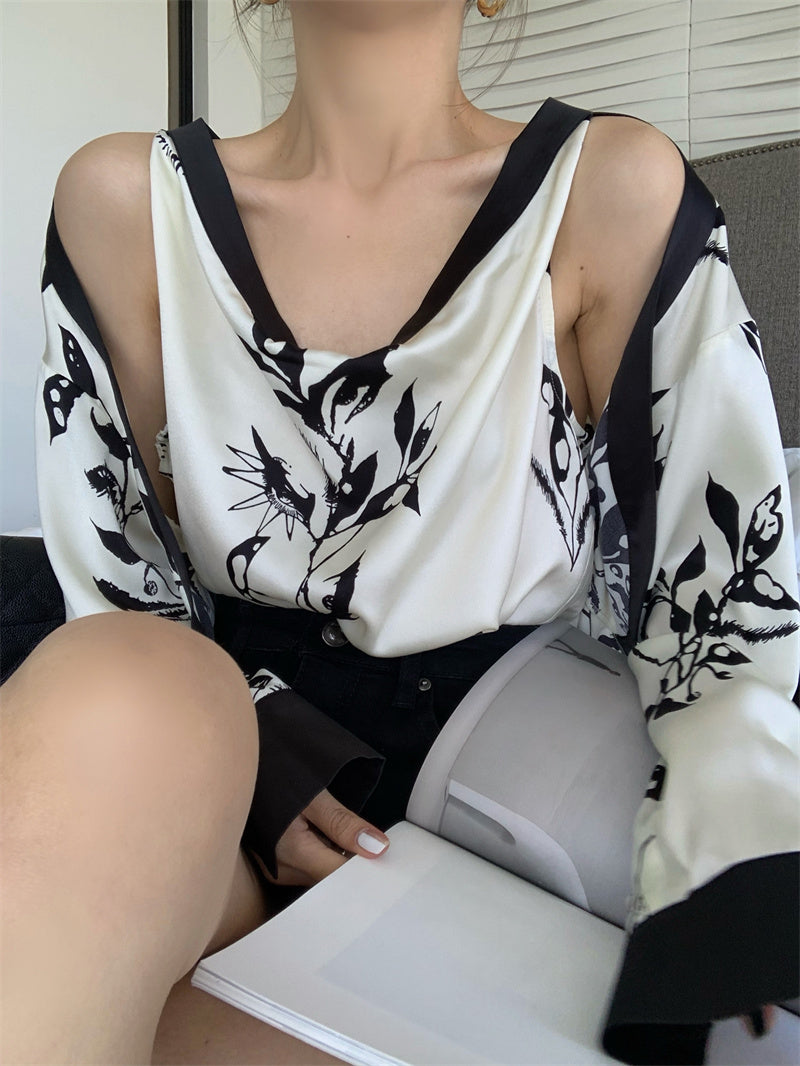 Off-shoulder Floral Shirts