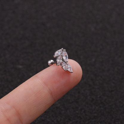 Creative Leaves Ear Studs Twist Ball Stainless Steel Ear Bone Nail