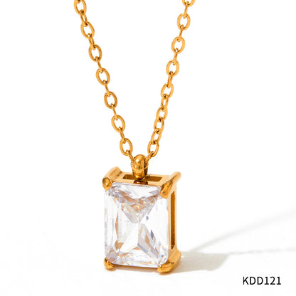 Stainless Steel Zircon Necklace