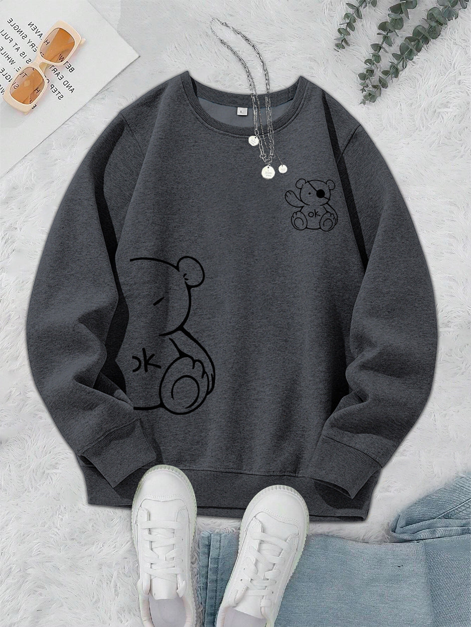 Teddy Bear Printing Sweatshirts