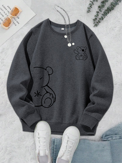 Teddy Bear Printing Sweatshirts