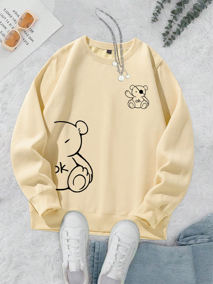 Teddy Bear Printing Sweatshirts