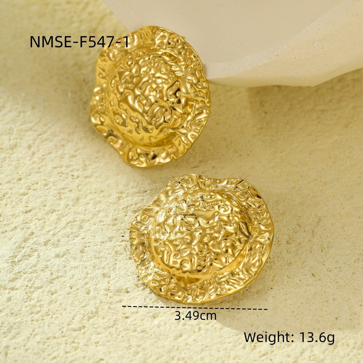 Exaggerated Titanium Steel Earrings 18K Gold Plating Non-fading