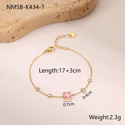 Zircon Minimalist Titanium Steel Bracelet