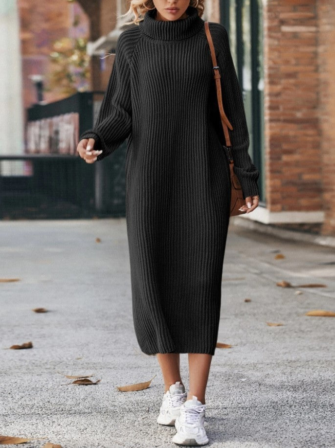 Turtleneck Knitted Sweater Dress
