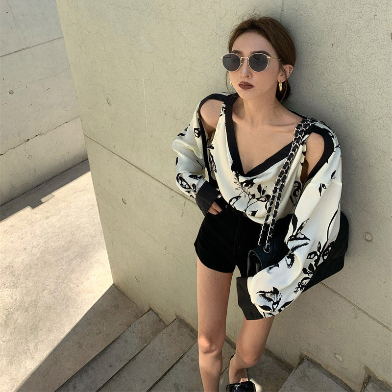 Off-shoulder Floral Shirts