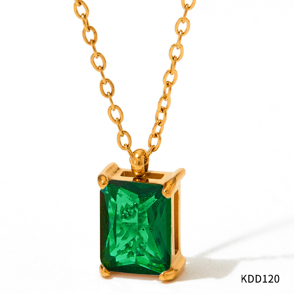 Stainless Steel Zircon Necklace