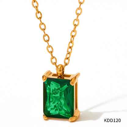 Stainless Steel Zircon Necklace